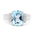 4.28 Carat Genuine Blue Topaz and White Topaz .925 Sterling Silver Ring by Bids.com