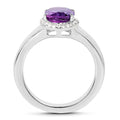 1.73 Carat Genuine Amethyst and White Topaz .925 Sterling Silver Ring by Bids.com