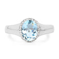 2.63 Carat Genuine Blue Topaz and White Topaz .925 Sterling Silver Ring by Bids.com