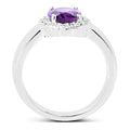 1.68 Carat Genuine Amethyst and White Topaz .925 Sterling Silver Ring by Bids.com