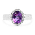 1.68 Carat Genuine Amethyst and White Topaz .925 Sterling Silver Ring by Bids.com