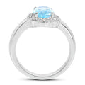 2.58 Carat Genuine Blue Topaz and White Topaz .925 Sterling Silver Ring by Bids.com