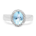 2.58 Carat Genuine Blue Topaz and White Topaz .925 Sterling Silver Ring by Bids.com