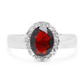 2.58 Carat Genuine Garnet and White Topaz .925 Sterling Silver Ring by Bids.com