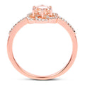 0.54 Carat Genuine Morganite and White Diamond 14K Rose Gold Ring by Bids.com