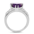2.71 Carat Genuine Amethyst and White Topaz .925 Sterling Silver Ring by Bids.com
