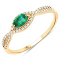 0.32 Carat Genuine Zambian Emerald and White Diamond 14K Yellow Gold Ring by Bids.com