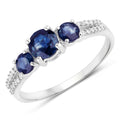 1.08 Carat Genuine Blue Sapphire and White Diamond 14K White Gold Ring by Bids.com