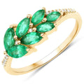 0.68 Carat Genuine Zambian Emerald and White Diamond 14K Yellow Gold Ring by Bids.com