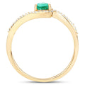 0.33 Carat Genuine Zambian Emerald and White Diamond 14K Yellow Gold Ring by Bids.com