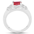 1.37 Carat Genuine Pink Topaz and White Cubic Zirconia .925 Sterling Silver Ring by Bids.com
