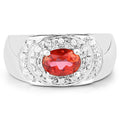 1.37 Carat Genuine Pink Topaz and White Cubic Zirconia .925 Sterling Silver Ring by Bids.com