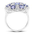 2.00 Carat Genuine Tanzanite and White Zircon .925 Sterling Silver Ring by Bids.com