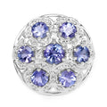 2.00 Carat Genuine Tanzanite and White Zircon .925 Sterling Silver Ring by Bids.com
