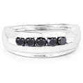 0.50 Carat Genuine Black Diamond .925 Sterling Silver Ring by Bids.com
