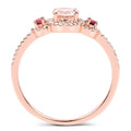 0.63 Carat Genuine Morganite, Pink Tourmaline and White Diamond 14K Rose Gold Ring by Bids.com