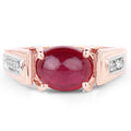 14K Rose Gold Plated 4.71 Carat Genuine Glass Filled Ruby and White Topaz .925 Sterling Silver Ring by Bids.com