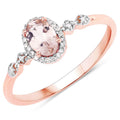 0.48 Carat Genuine Morganite and White Diamond 10K Rose Gold Ring by Bids.com
