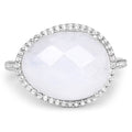 7.33 Carat Genuine White Rainbow Moonstone And White Topaz .925 Sterling Silver Ring by Bids.com