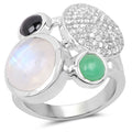 5.90 Carat Genuine Multi Stone .925 Sterling Silver Ring by Bids.com