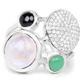 5.90 Carat Genuine Multi Stone .925 Sterling Silver Ring by Bids.com
