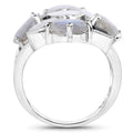 10.30 Carat Genuine White Rainbow Moonstone, Labradorite And Black Onyx .925 Sterling Silver Ring by Bids.com