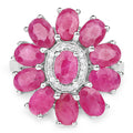 5.83 Carat Genuine Ruby and White Zircon .925 Sterling Silver Ring by Bids.com