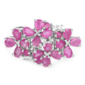 3.51 Carat Genuine Ruby and White Zircon .925 Sterling Silver Ring by Bids.com