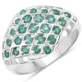 0.90 Carat Genuine Emerald .925 Sterling Silver Ring by Bids.com