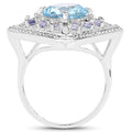 4.24 Carat Genuine Blue Topaz and Tanzanite .925 Sterling Silver Ring by Bids.com