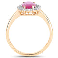 1.48 Carat Genuine Ruby and White Diamond 14K Yellow Gold Ring by Bids.com