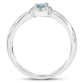 0.68 Carat Genuine Blue Zircon and White Zircon .925 Sterling Silver Ring by Bids.com