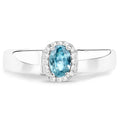 0.68 Carat Genuine Blue Zircon and White Zircon .925 Sterling Silver Ring by Bids.com
