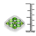 2.37 Carat Genuine Chrome Diopside and White Diamond .925 Sterling Silver Ring by Bids.com