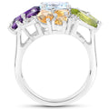 6.13 Carat Genuine Multi Stones .925 Sterling Silver Ring by Bids.com
