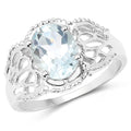 1.50 Carat Genuine Aquamarine .925 Sterling Silver Ring by Bids.com