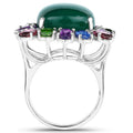 26.67 Carat Genuine Multi Stones .925 Sterling Silver Ring by Bids.com