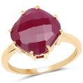 14K Yellow Gold Plated 8.95 Carat Glass Filled Ruby .925 Sterling Silver Ring by Bids.com