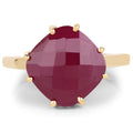 14K Yellow Gold Plated 8.95 Carat Glass Filled Ruby .925 Sterling Silver Ring by Bids.com