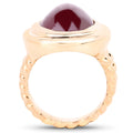 14K Rose Gold Plated 17.60 Carat Genuine Glass Filled Ruby .925 Sterling Silver Ring by Bids.com
