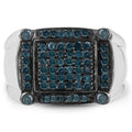 0.81 Carat Genuine Blue Diamond .925 Sterling Silver Ring by Bids.com
