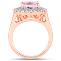 5.48 Carat Genuine Kunzite and White Topaz .925 Sterling Silver Ring by Bids.com