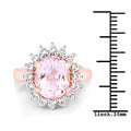 5.56 Carat Genuine Kunzite and White Topaz .925 Sterling Silver Ring by Bids.com