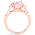 2.73 Carat Genuine Kunzite and White Topaz .925 Sterling Silver Ring by Bids.com