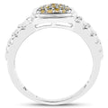 0.25 Carat Genuine Yellow Diamond .925 Sterling Silver Ring by Bids.com