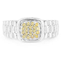 0.25 Carat Genuine Yellow Diamond .925 Sterling Silver Ring by Bids.com