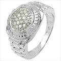 0.20 Carat Genuine White Diamond .925 Sterling Silver Ring by Bids.com
