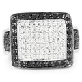 0.61 Carat Genuine Black Diamond and White Diamond .925 Sterling Silver Ring by Bids.com