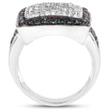0.64 Carat Genuine White Diamond and Blue Diamond .925 Sterling Silver Ring by Bids.com