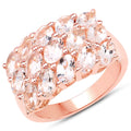 14K Rose Gold Plated 3.30 Carat Genuine Morganite .925 Sterling Silver Ring by Bids.com
